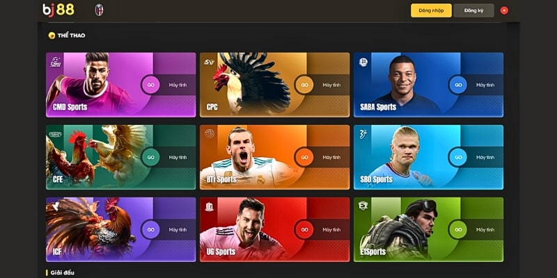 Thể thao tại BJ88 cung cấp đa dạng các sảnh chơi 